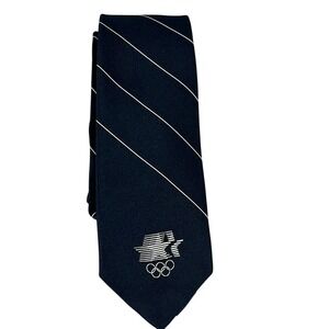 Cervantes 1980 Los Angeles Olympic Emblem Navy Blue Tie Mens Made In Los Angeles